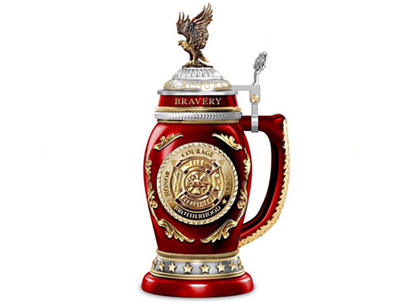 Salute To Bravery Heirloom Porcelain Firefighter Stein