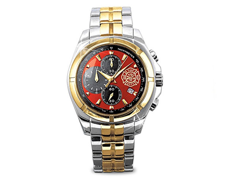 Stainless Steel Firefighter Chronograph Men's Watch