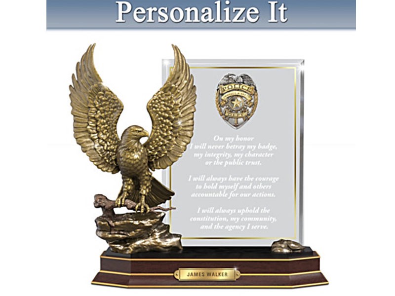 An Officer's Honor Sculpture With Personalized Plaque