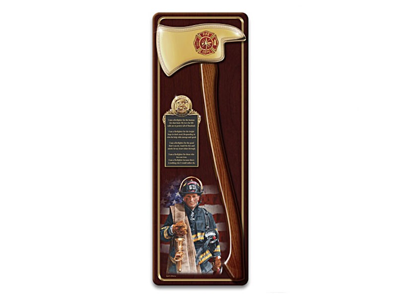 Glen Green A Hero's Tribute Firefighter Axe Wall Decor