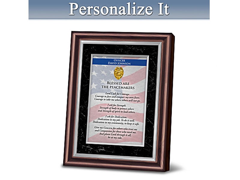 Personalized Framed Prayer Of Protection For Police Officers