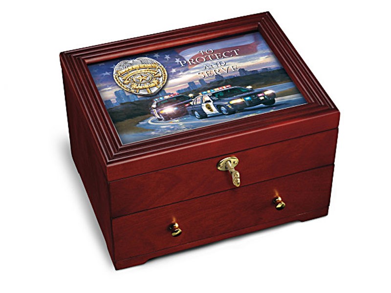 To Protect And Serve Police Keepsake Box With Rescue Artwork