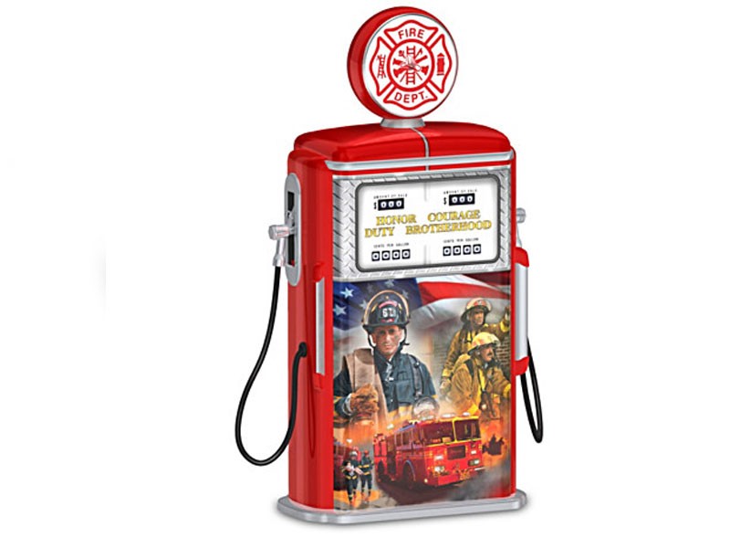 Glen Green Courage Under Fire Lighted Gas Pump Sculpture