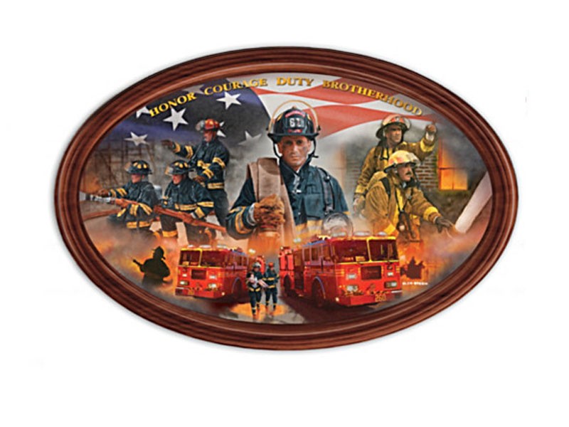 Glen Green Courage Under Fire Firefighter Collector Plate
