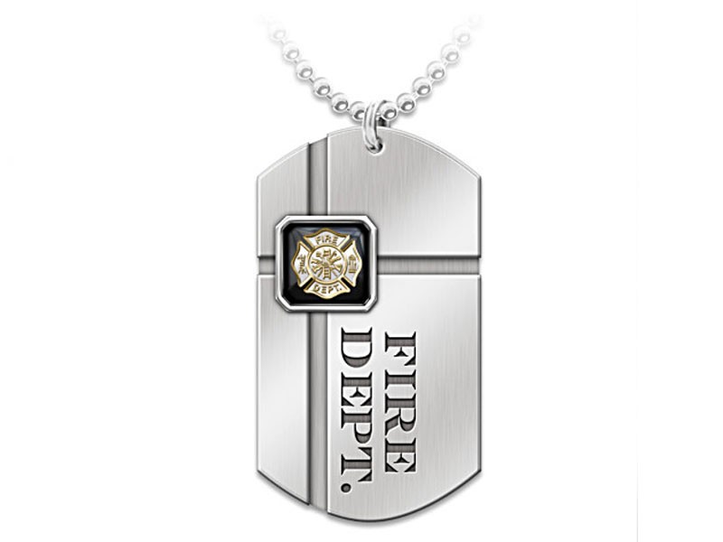 For My Firefighter Pendant Necklace With Sentiment Card