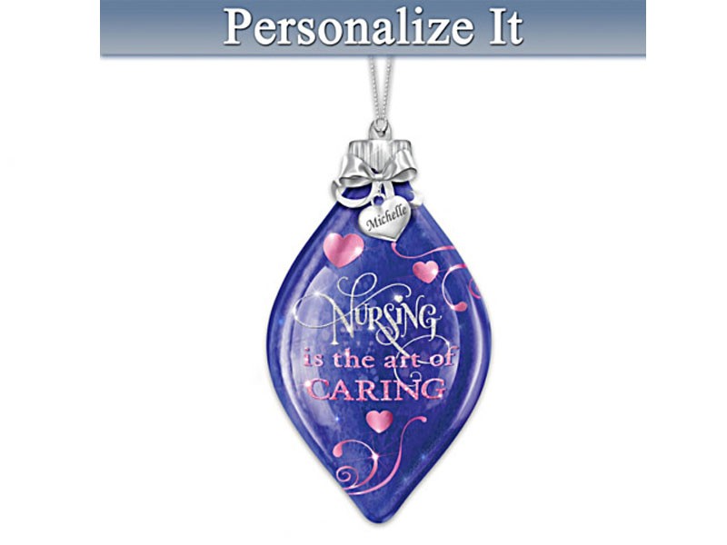 Illuminated Glass Ornament Personalized For A Nurse