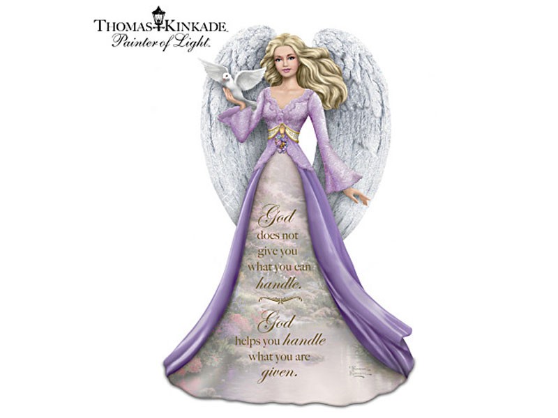 Thomas Kinkade Angel Figurine with Inspirational Inscription