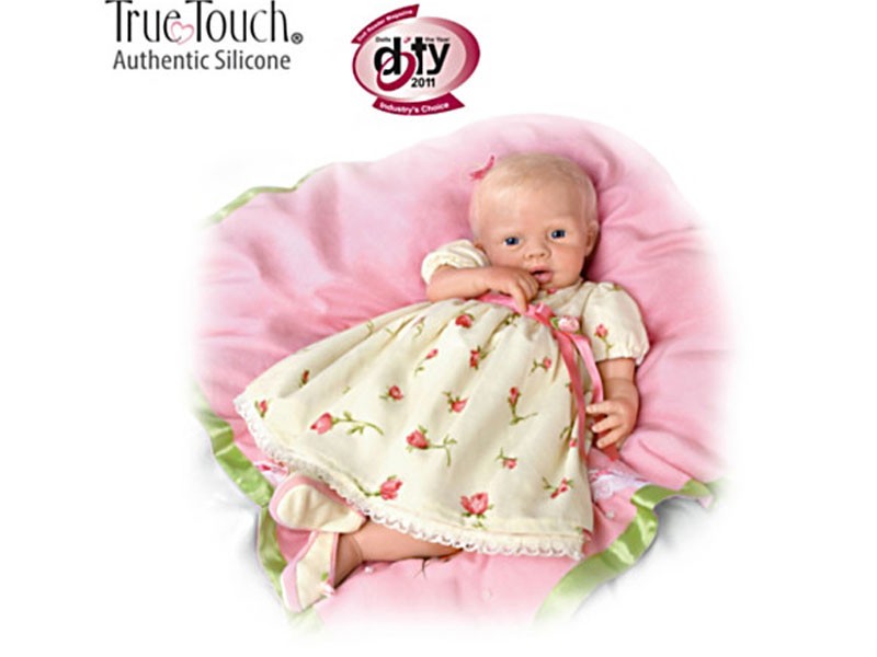 Lily Rose Silicone Baby Doll With 7-Piece Layette Set