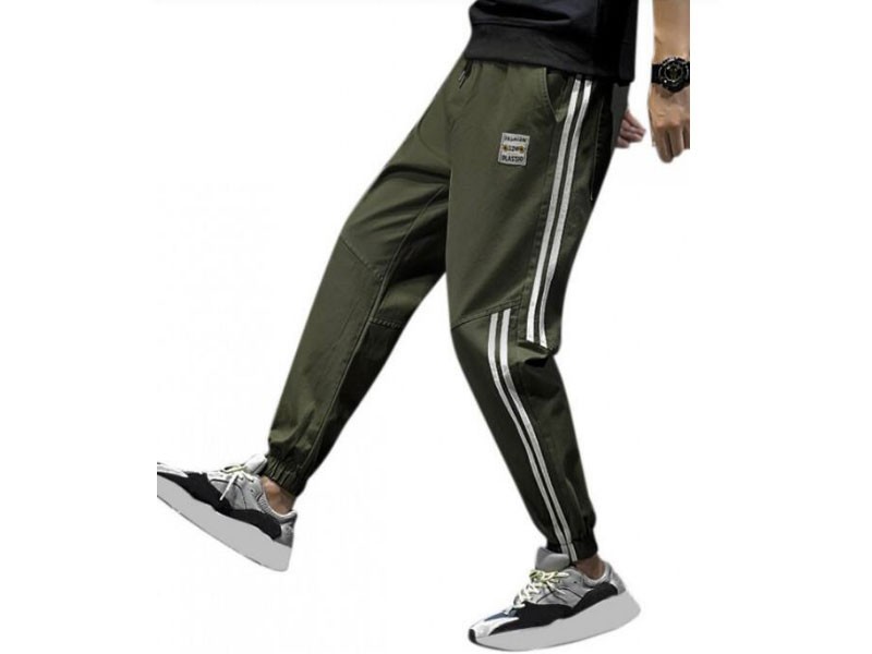 Letter Striped Pattern Casual Jogger Pants For Men