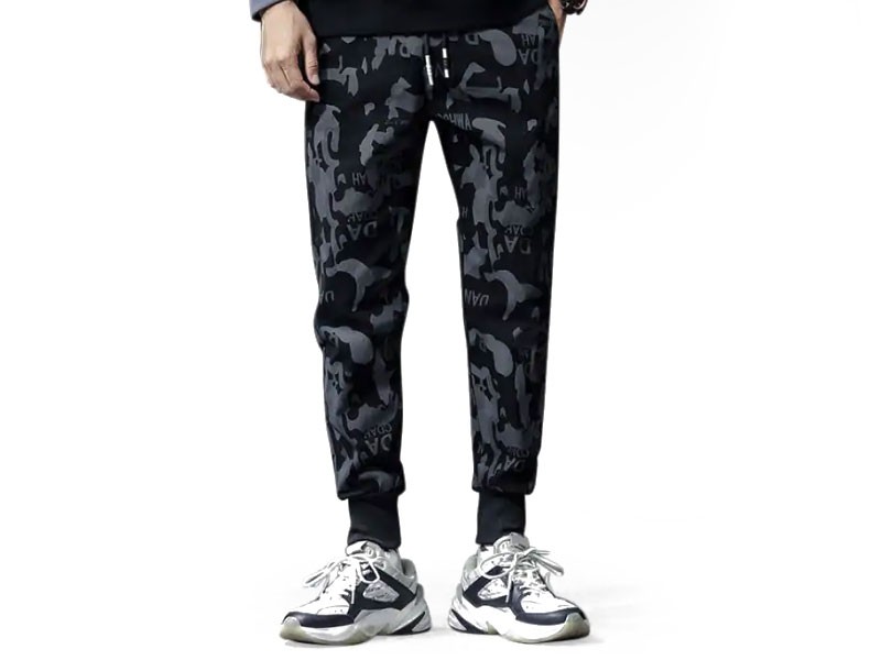 Men's Letter Camouflage Print Drawstring Jogger Pants