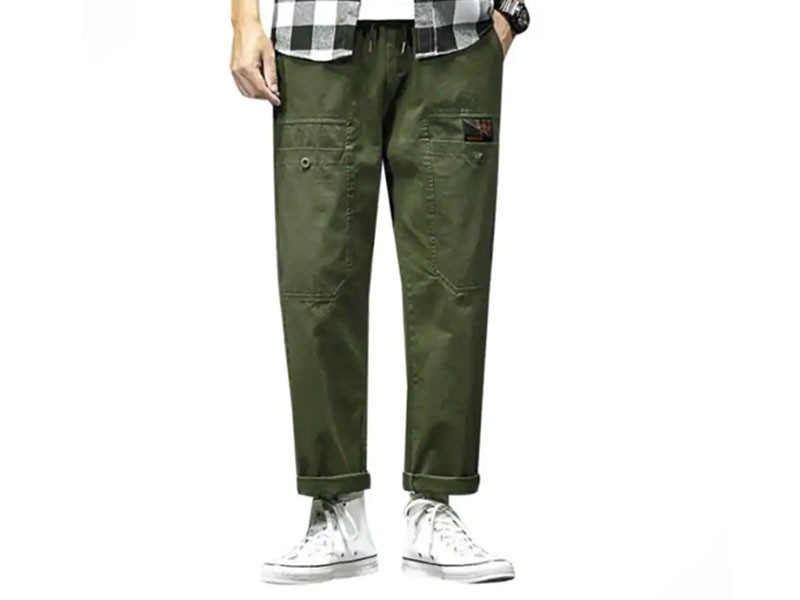 Men's Letter Print Pocket Drawstring Casual Pants