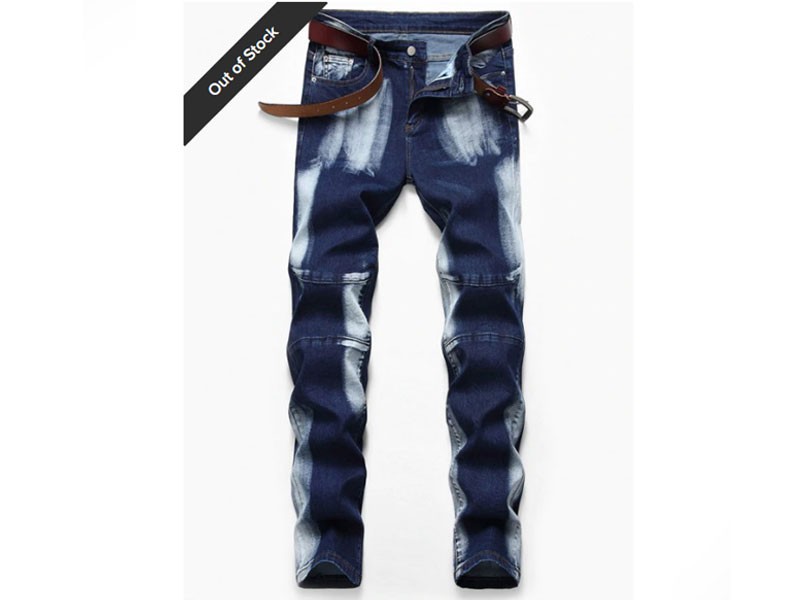Casual Style Zipper Fly Faded Jeans For Men