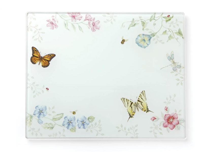 Butterfly Meadow Large Glass Cutting Board