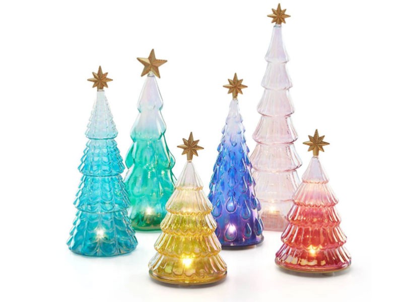 Light-Up Ombre Glass 6-piece Tree Set