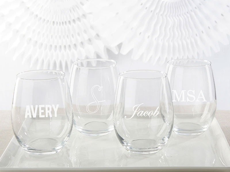 Personalized Engraved 15 oz. Stemless Wine Glass