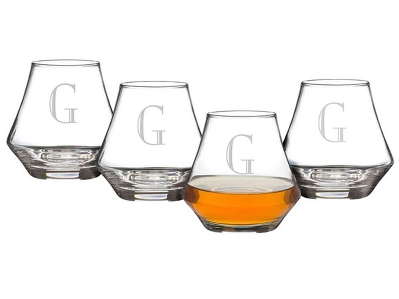 Personalized 9.75 oz Contemporary Whiskey Glasses