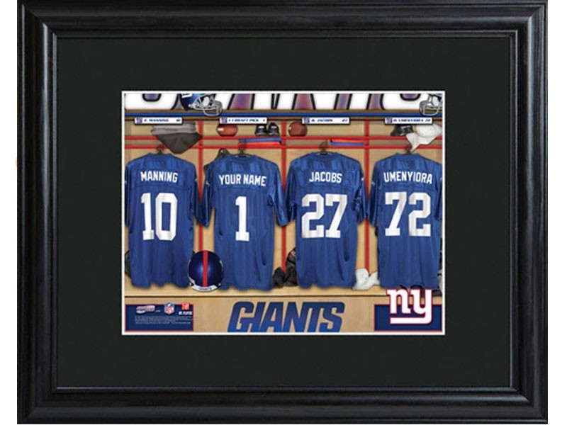 Personalized NFL Locker Room Print with Matted Frame
