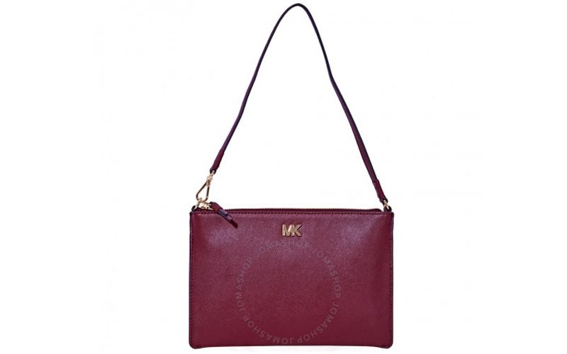 Medium Leather Convertible Pouch- Oxblood