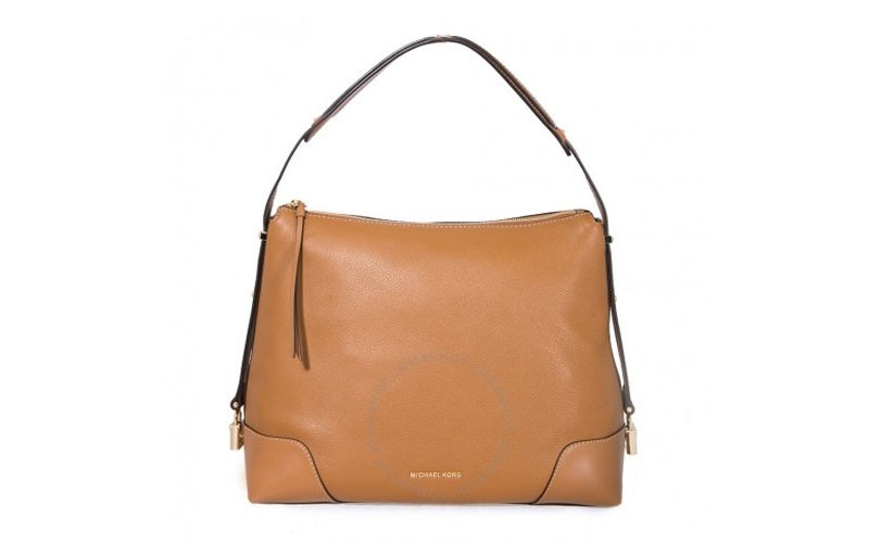 Crosby Large Pebbled Leather Shoulder Bag - Acorn