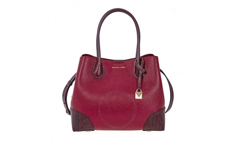 Mercer Gallery Pebbled Leather Shoulder Bag- Maroon