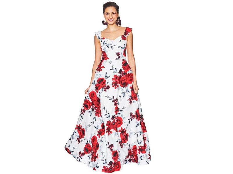 Juniors Speechless Floral Drop Shoulder A-Line Gown with Pockets Women's Dress