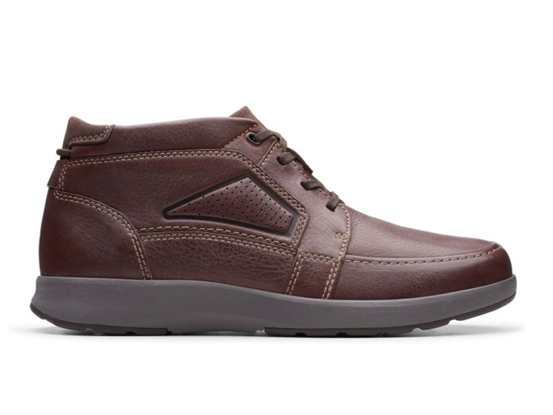 Un Trail Limit Mahogany Leather Casual Shoes For Men