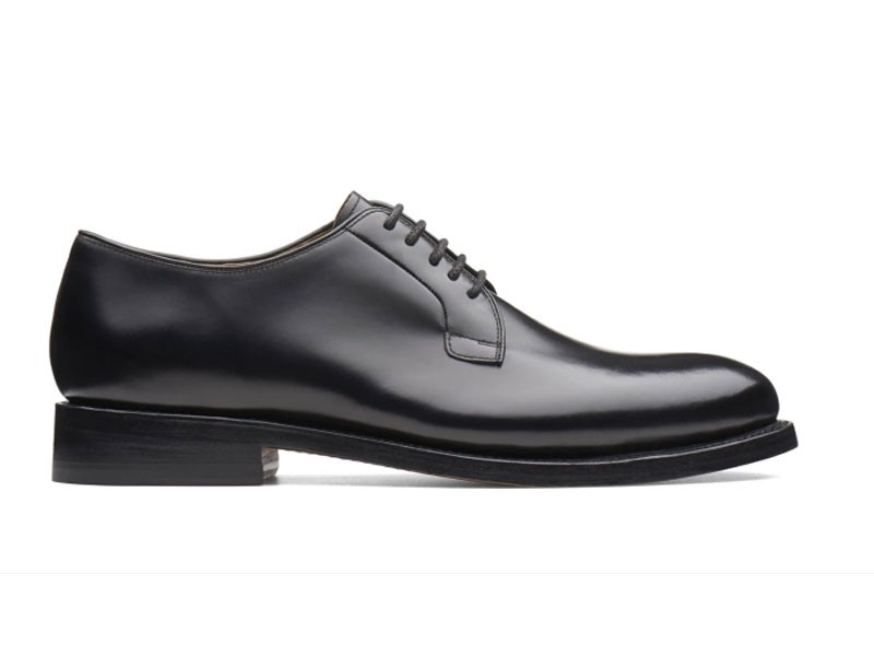 Rhodes Plain Black Leather Casual Shoe For Men