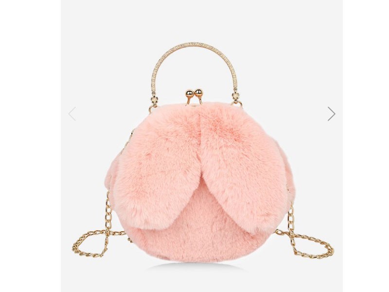 Faux Fur Rabbit Ear Chain Crossbody Bag