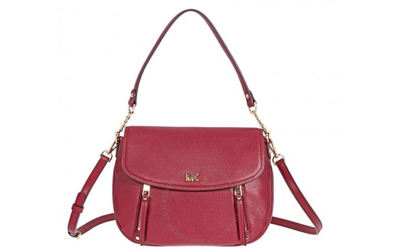 Evie Medium Learher Shoulder Bag- Maroon