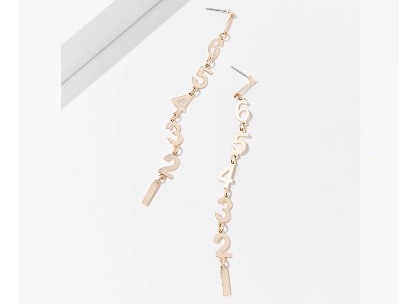 Numerical Drop Earrings