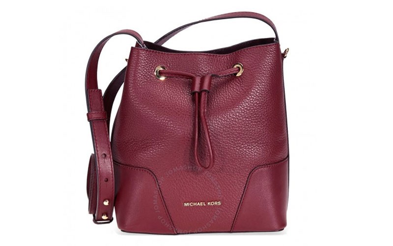 Cary Pebbled Leather Crossbody Bag- Oxblood