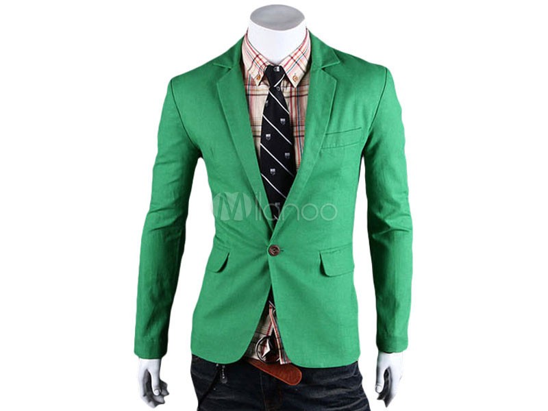 Casual Blazer Notch Collar Spring Jacket One Button Blazer For Men