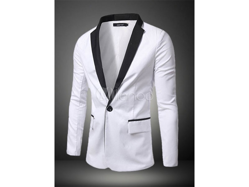 Men Blazer Casual Color Block Spring Jacket Long Sleeve Cotton Blazer For Men