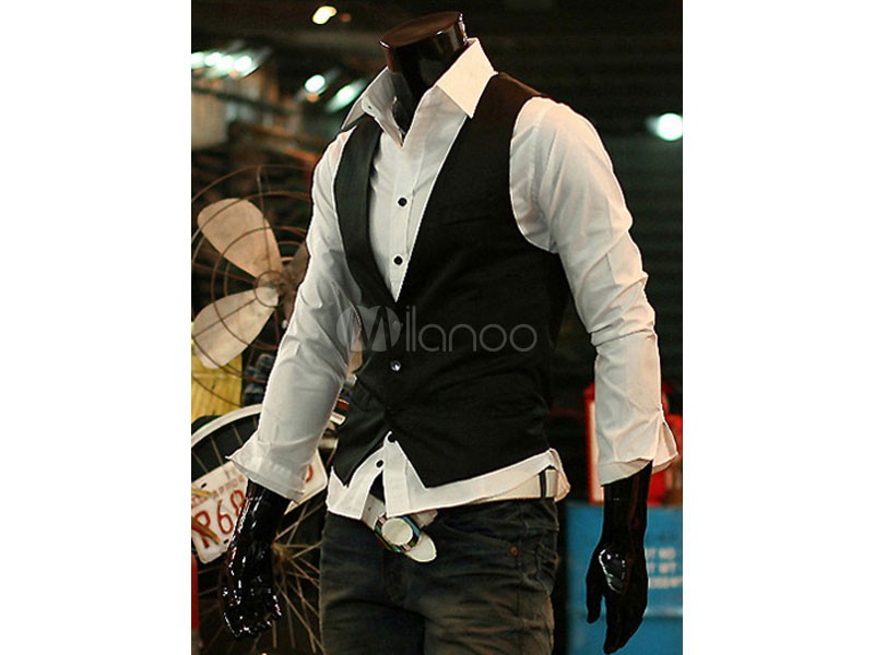 Classic Cotton Blend V-neck Men's Vest