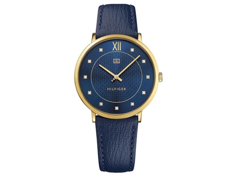 Tommy Hilfiger Women's Sloan Dress Watch - Gold-Tone - Blue Leather Strap