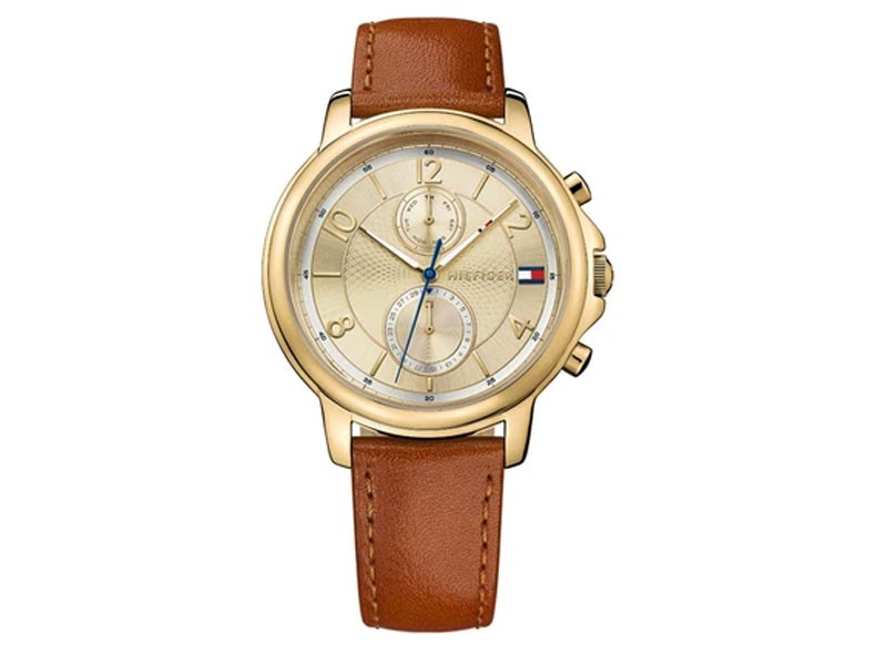 Tommy Hilfiger Women's Claudia Dress Watch - Gold-Tone - Biscotto Leather Strap