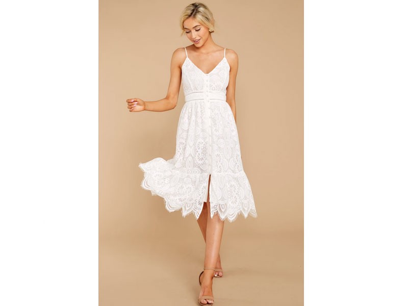 A Little Enchantment White Lace Dress For Women