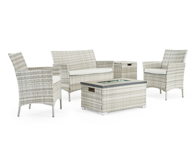 Kanab 4 Piece Fire Seating Set Gray