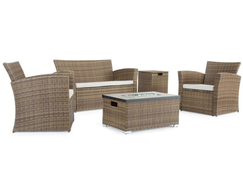 Magna 4 Piece Fire Seating Set Brown