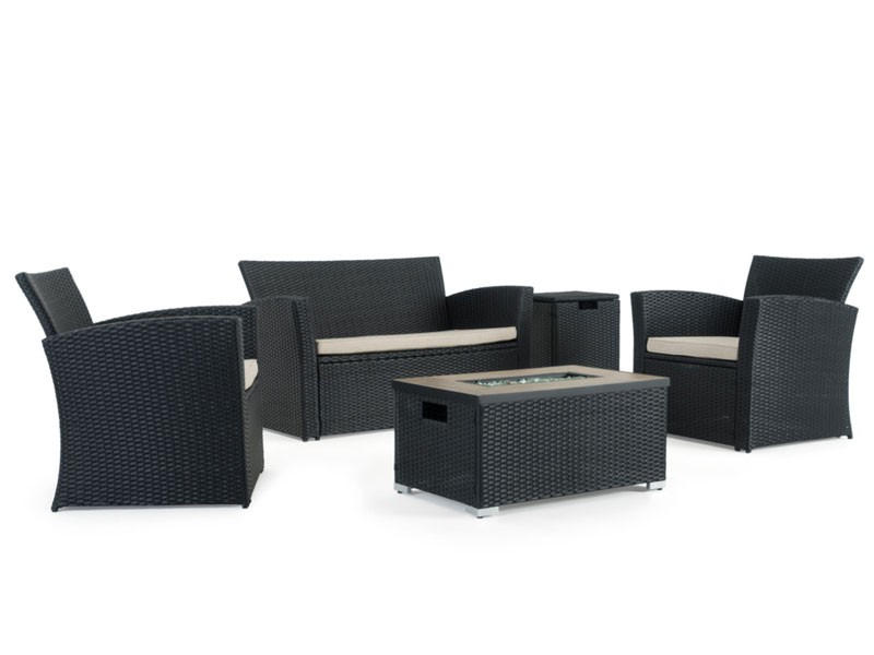 Magna 4 Piece Fire Seating Set Black