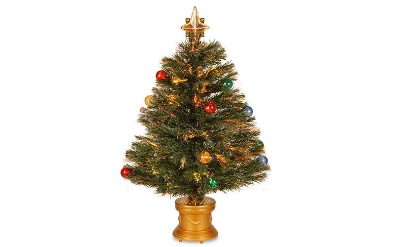 National Tree 32in. Fiber Optic Fireworks Tree w/ Ornaments