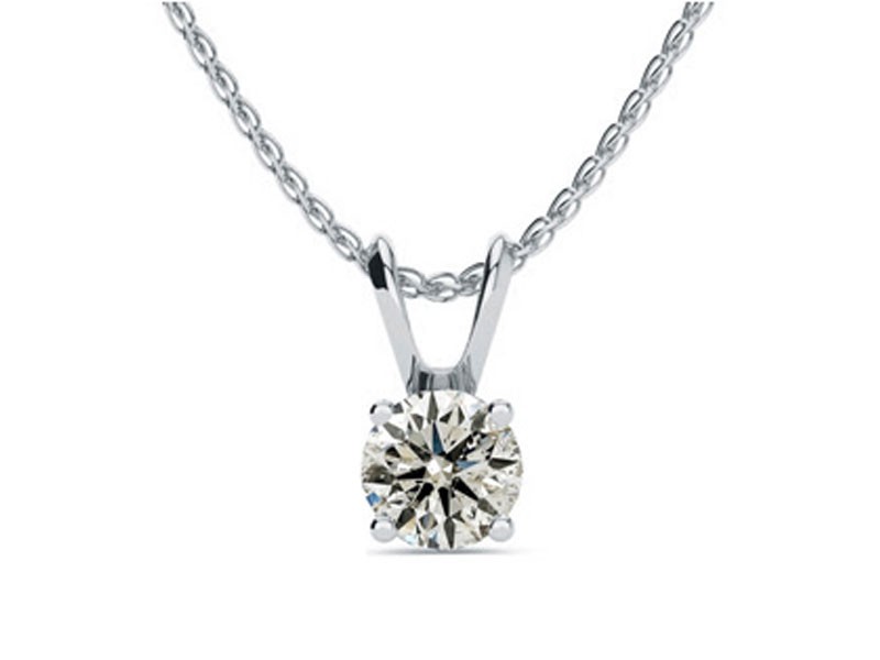 Diamond Solitaire Pendant in 14k White Gold Featured On The Doctors! Beautiful