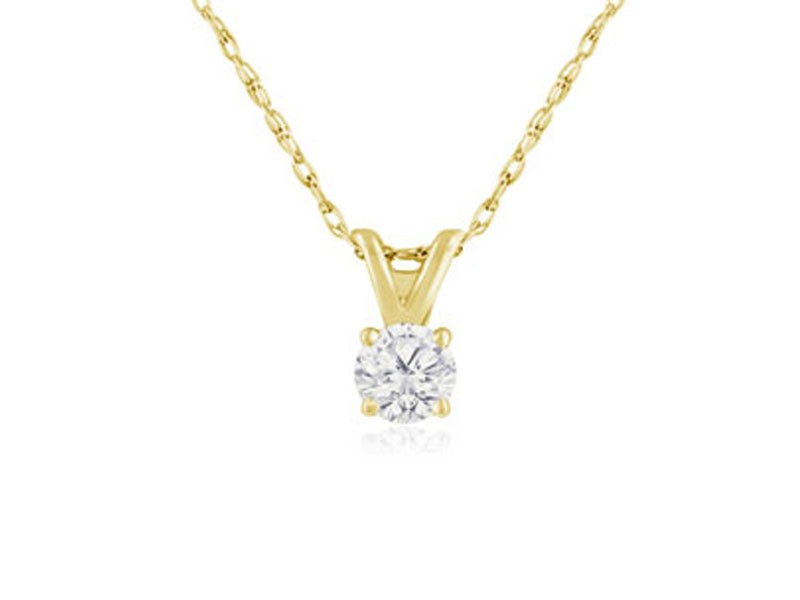 Yellow Gold Diamond Pendant For Women