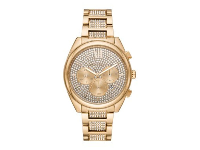 Women's Michael Kors Janelle Gold Tone Pave Glitz Watch