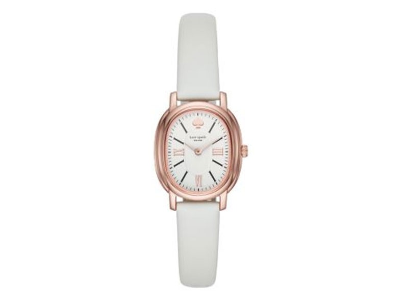 Women's Kate Spade New York Pink And White Leather Staten Watch For Women