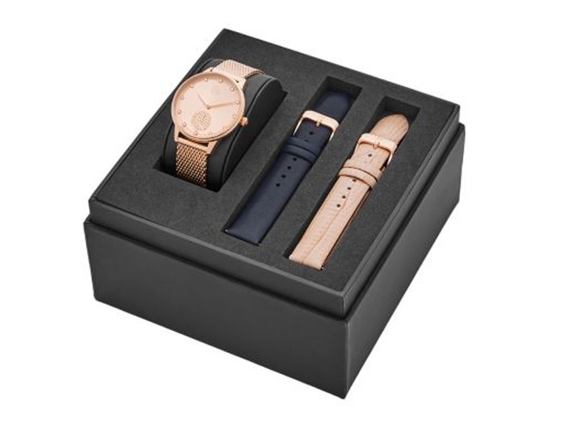 Watch Station Collection Rose Gold-Tone Stainless Steel Watch Gift Box Set