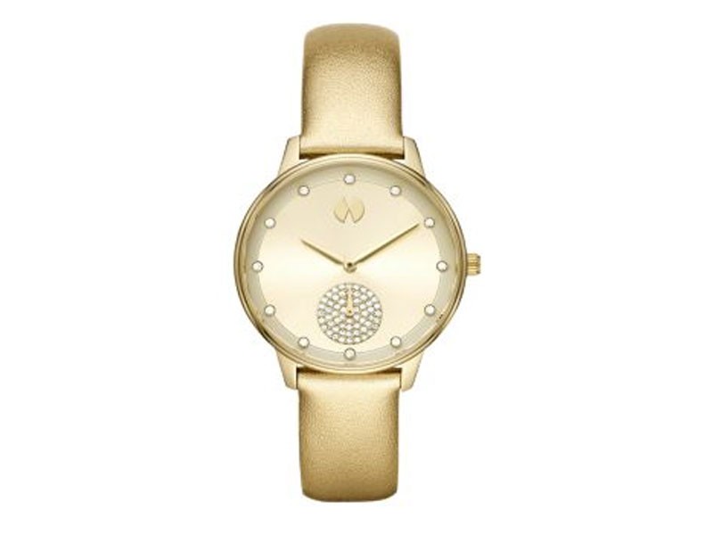 Watch Station Collection Three-Hand Date Gold Leather Watch For Women
