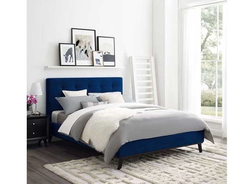 McKenzie Biscuit Tufted Performance Velvet Platform Bed