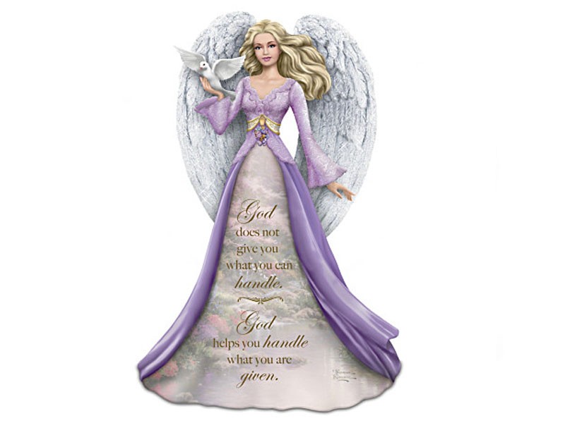 Thomas Kinkade Angel Figurine with Inspirational Inscription