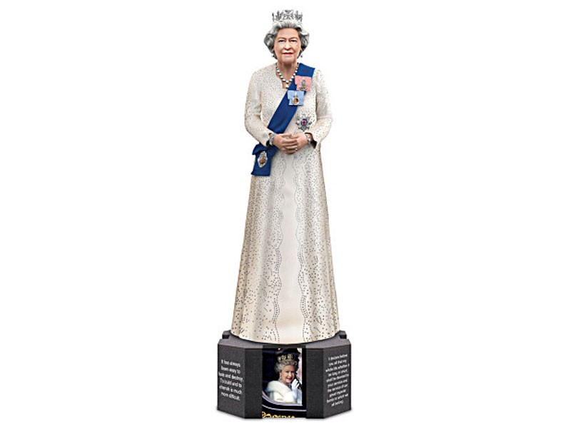 Queen Elizabeth II Figurine With Swarovski Crystals